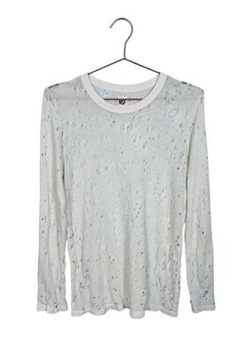 NSF White Thrashed Distressed Long Sleeve Tee